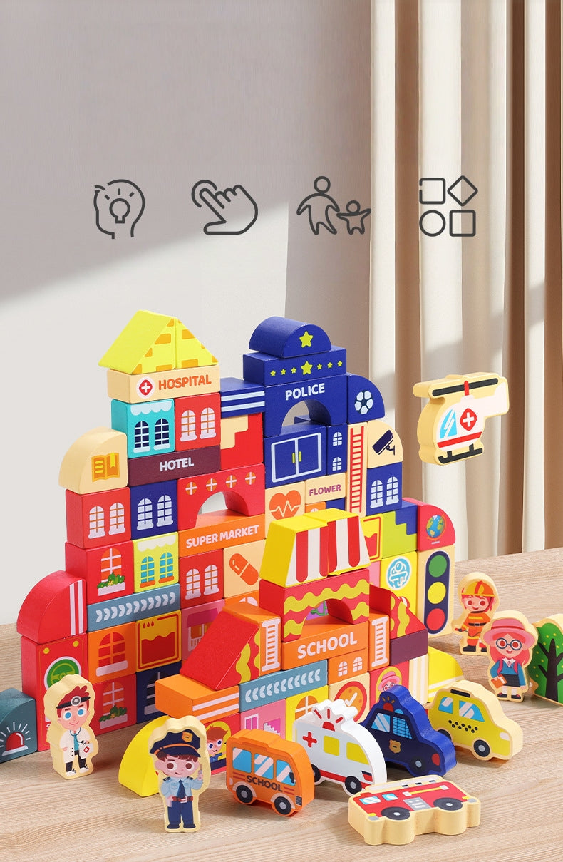 Colorful Macaron Building Blocks Creative STEM Toy for Kids