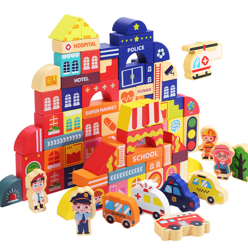 Colorful Macaron Building Blocks Creative STEM Toy for Kids